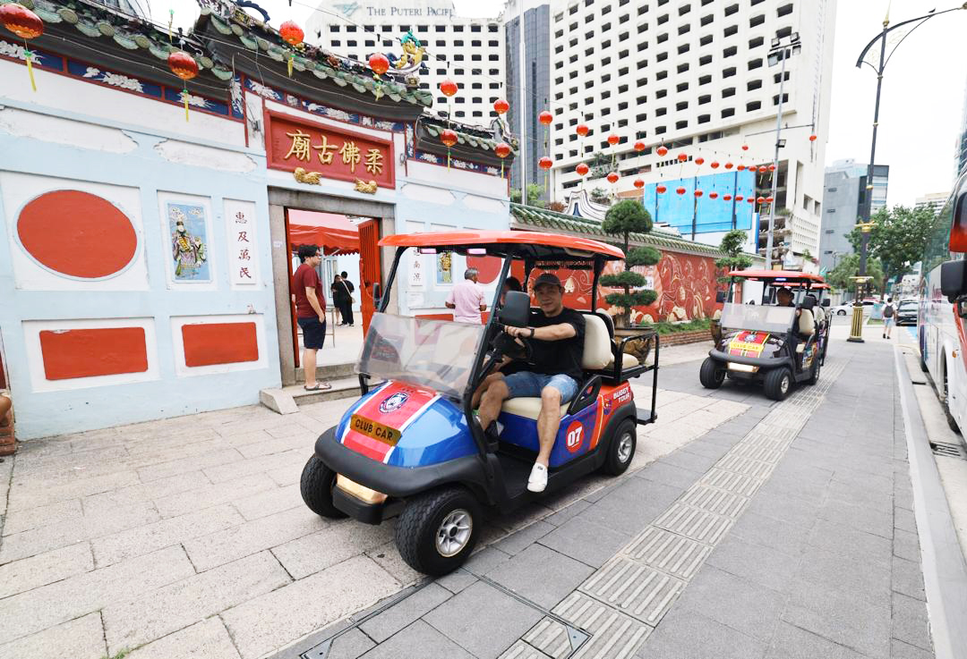Guest enjoying a buggy tour near the temple