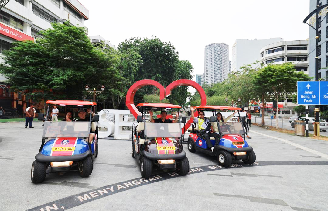 Buggy tour group at the Johor Bahru landmark